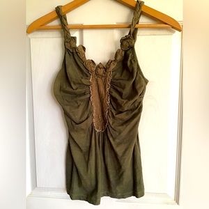 Anthropologie Bordeaux tank XS khaki green